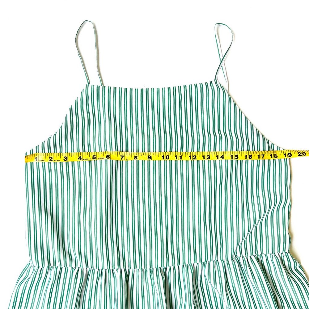 & other stories tiered lightweight dress w/green & white stripe pattern - Picture 3 of 6